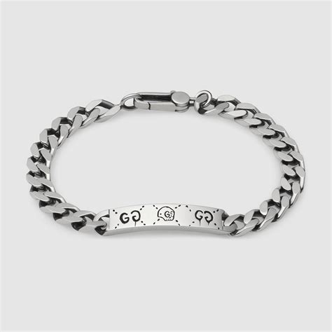 gucci mens ghost bracelet|gucci ghost chain bracelet in silver.